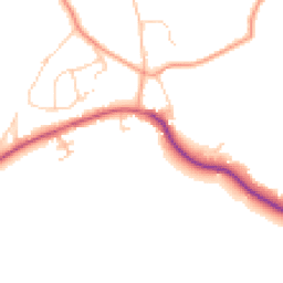 Daytime road noise heatmap for RH14 0DA