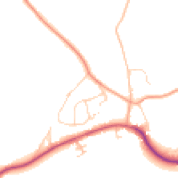Daytime road noise heatmap for RH14 0DE