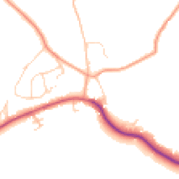 Daytime road noise heatmap for RH14 0DS