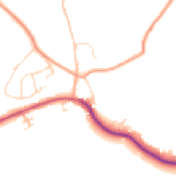 Daytime road noise heatmap for RH14 0DT