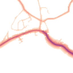 Daytime road noise heatmap for RH14 0DW