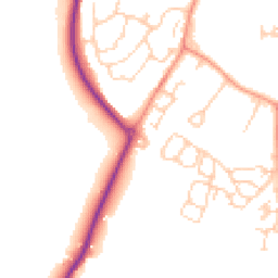 Daytime road noise heatmap for RH14 9EQ