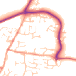 Daytime road noise heatmap for RH14 9FT