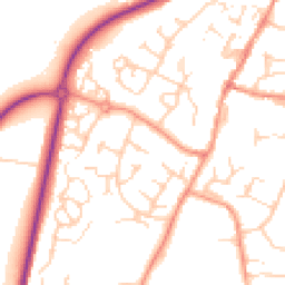Daytime road noise heatmap for RH14 9NQ