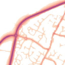 Daytime road noise heatmap for RH14 9PE
