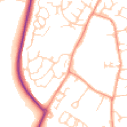 Daytime road noise heatmap for RH14 9UW
