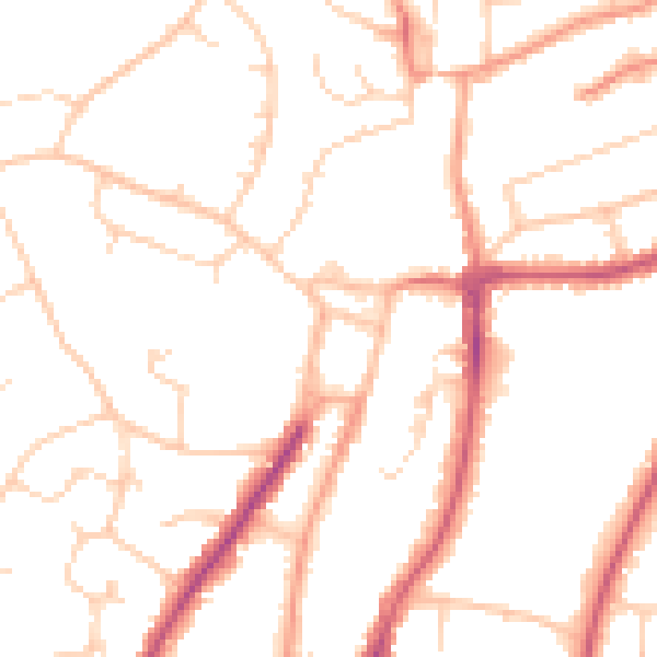 Daytime road noise heatmap for RH16 1AG