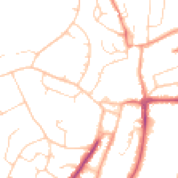 Daytime road noise heatmap for RH16 1AR