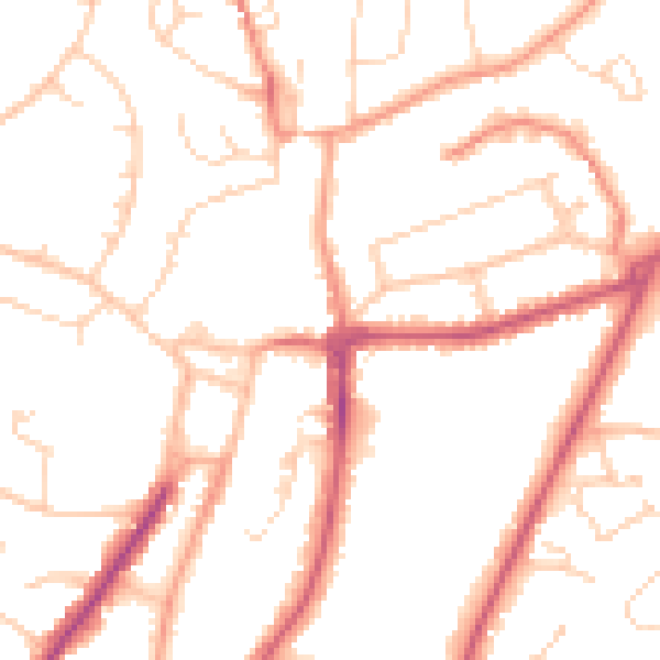 Daytime road noise heatmap for RH16 1EA