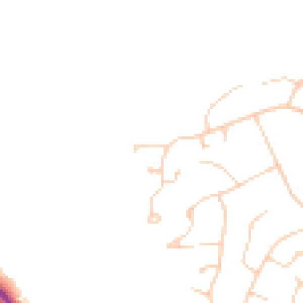 Daytime road noise heatmap for RH16 1NE