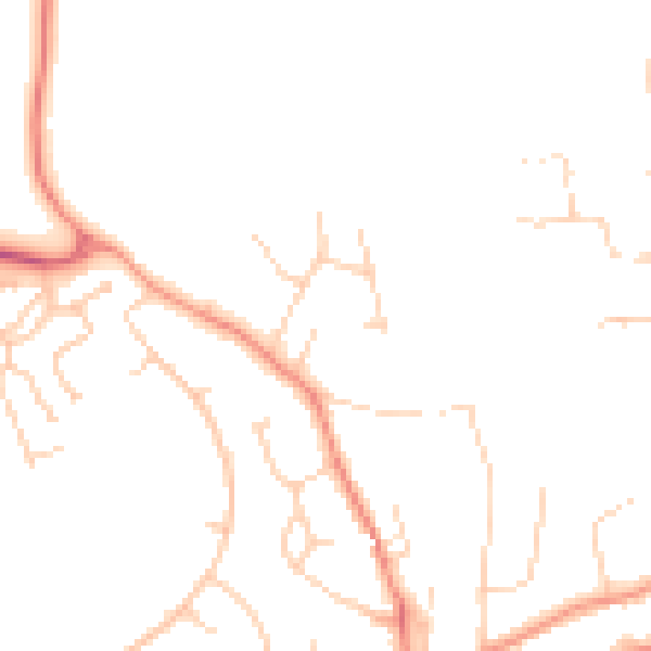 Daytime road noise heatmap for RH16 1PD