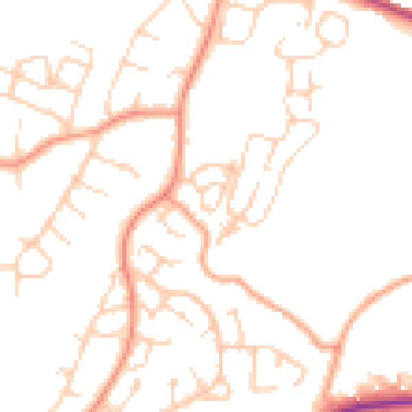 Daytime road noise heatmap for RH16 2BE