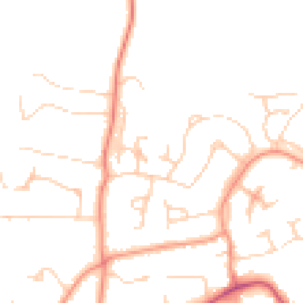 Daytime road noise heatmap for RH16 2DJ