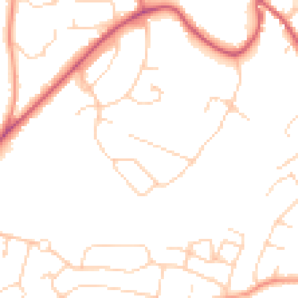 Daytime road noise heatmap for RH16 2EH