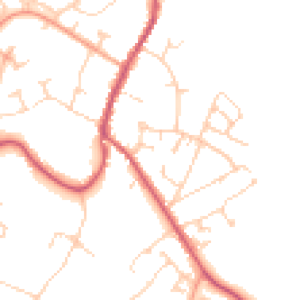 Daytime road noise heatmap for RH16 2NH