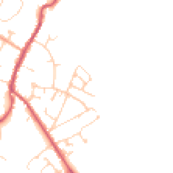 Daytime road noise heatmap for RH16 2NJ