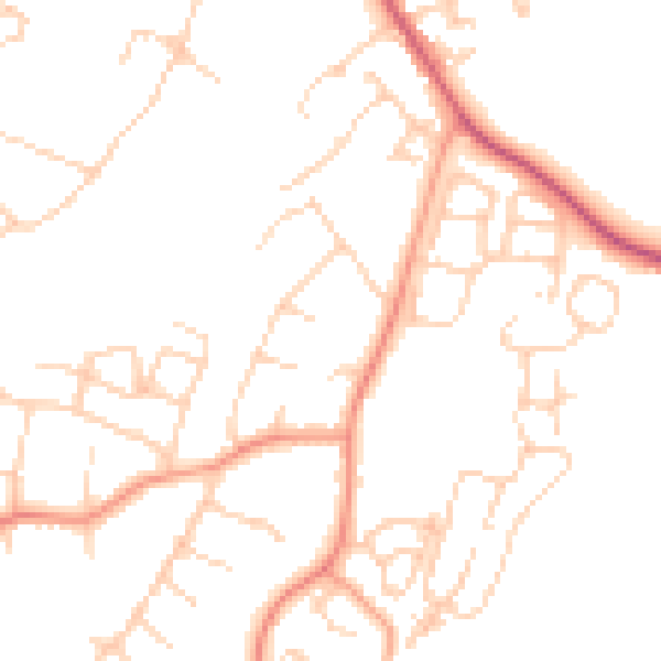Daytime road noise heatmap for RH16 2SQ