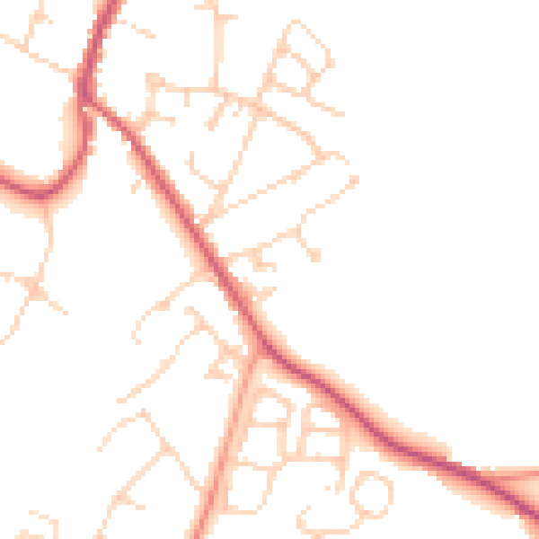 Daytime road noise heatmap for RH16 2TH