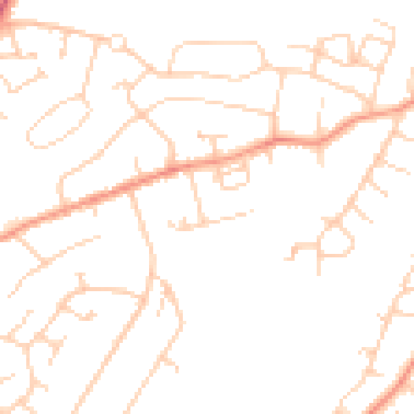 Daytime road noise heatmap for RH16 3PU