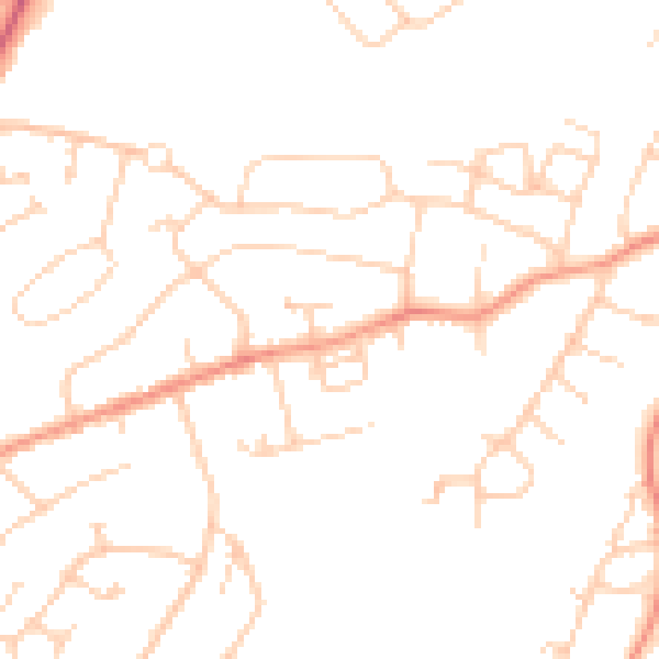 Daytime road noise heatmap for RH16 3PZ