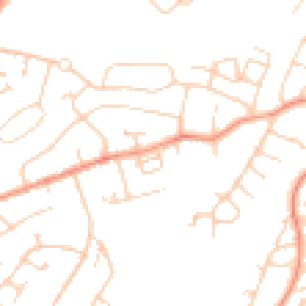 Daytime road noise heatmap for RH16 3QB
