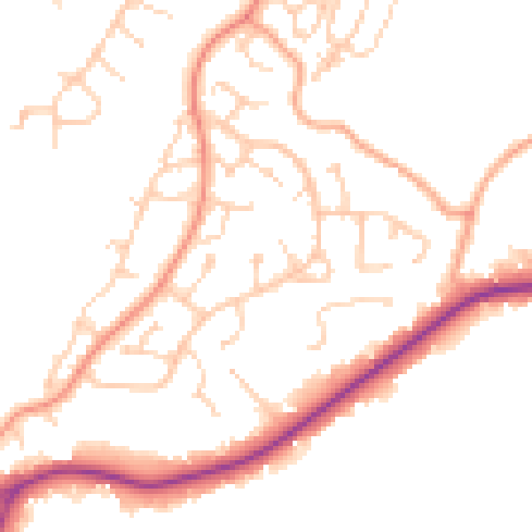Daytime road noise heatmap for RH16 3RD