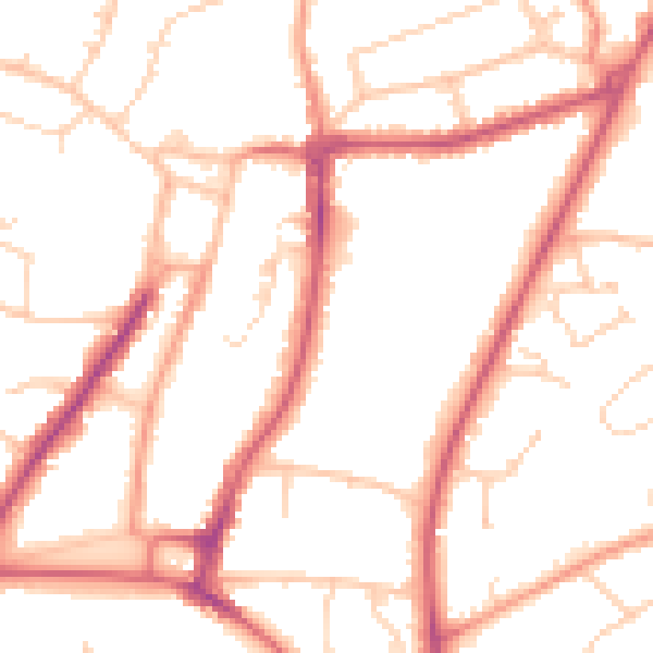 Daytime road noise heatmap for RH16 3UB
