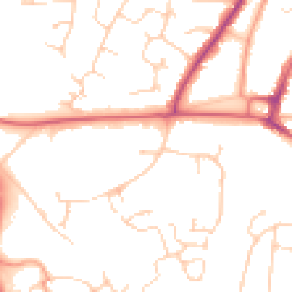Daytime road noise heatmap for RH16 4AE