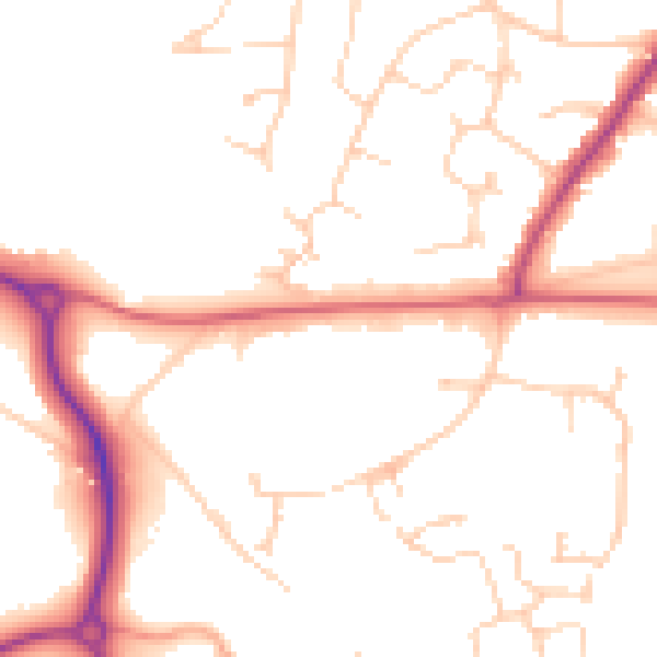Daytime road noise heatmap for RH16 4BB