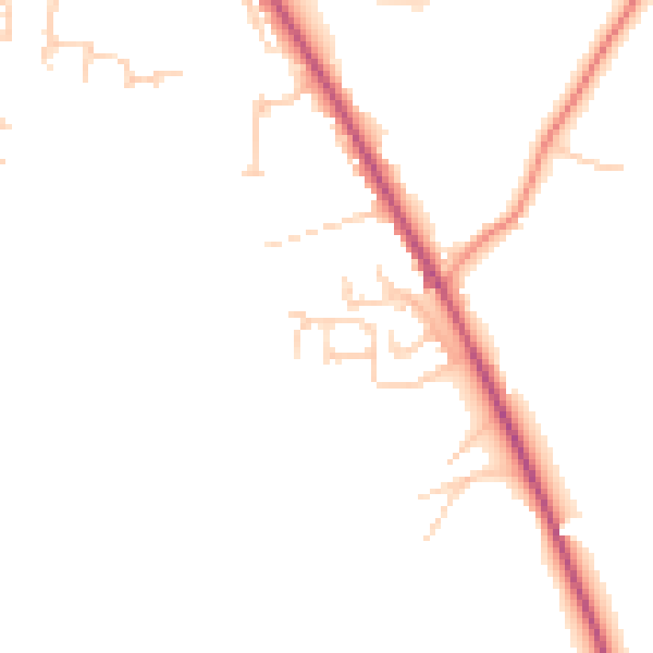 Daytime road noise heatmap for RH16 4EU