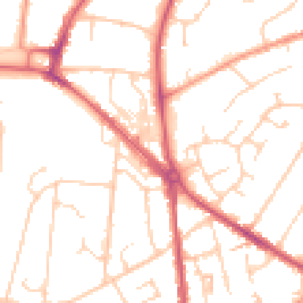 Daytime road noise heatmap for RH16 4LA