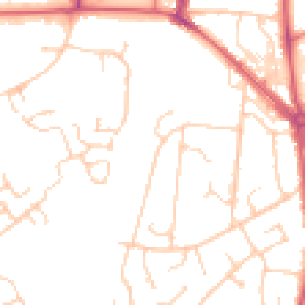 Daytime road noise heatmap for RH16 4PF