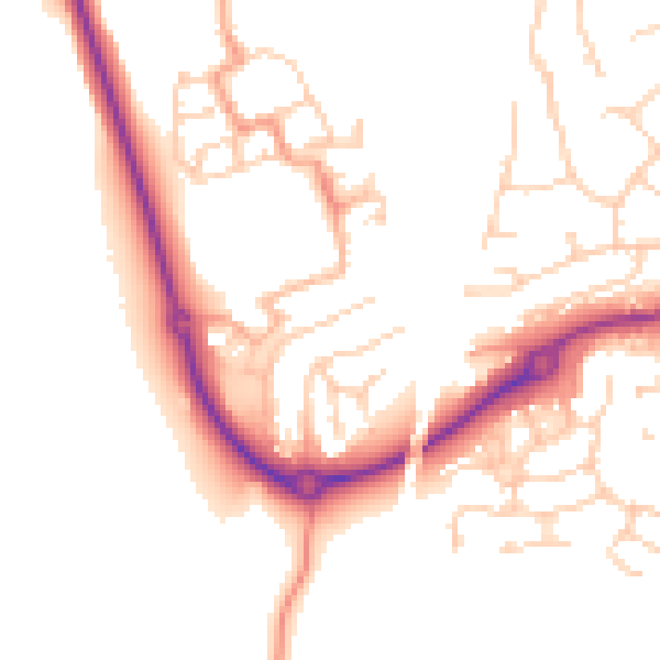 Daytime road noise heatmap for RH16 4TR
