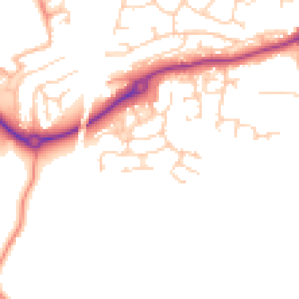Daytime road noise heatmap for RH16 4XQ