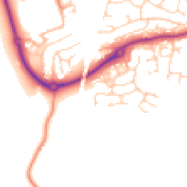 Daytime road noise heatmap for RH16 4XU