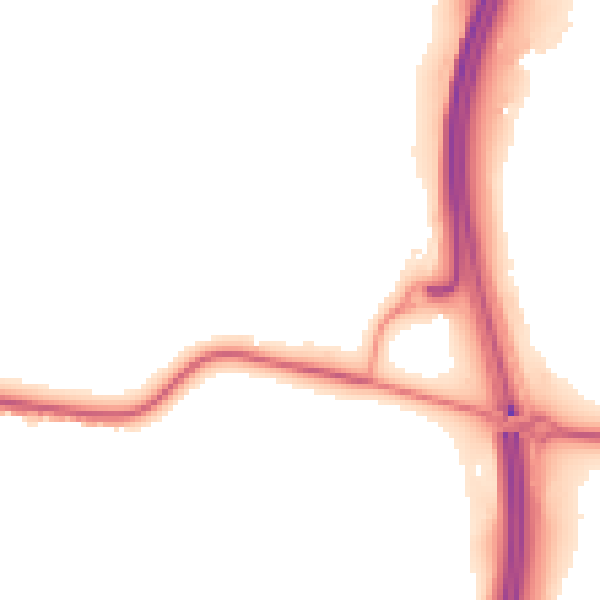Night-time road noise heatmap for RH17 5QR