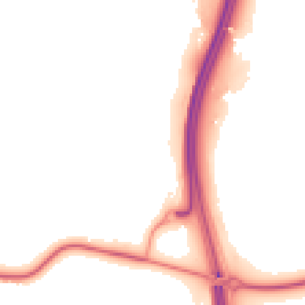 Night-time road noise heatmap for RH17 5SH