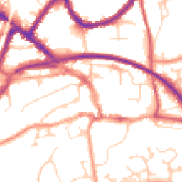 Daytime road noise heatmap for RH19 1AB