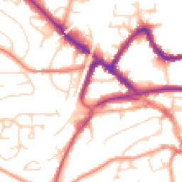 Daytime road noise heatmap for RH19 1AE