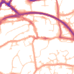 Daytime road noise heatmap for RH19 1AQ