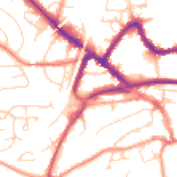 Daytime road noise heatmap for RH19 1BA