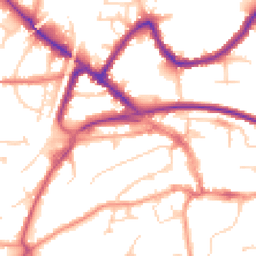Daytime road noise heatmap for RH19 1BZ