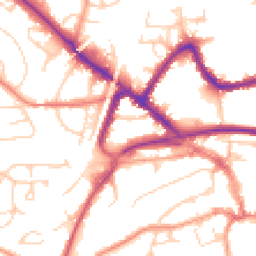 Daytime road noise heatmap for RH19 1DB