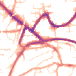 Daytime road noise heatmap for RH19 1ES