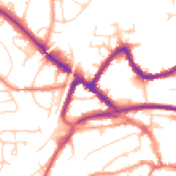 Daytime road noise heatmap for RH19 1EY