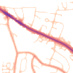 Daytime road noise heatmap for RH19 1NZ