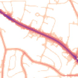 Daytime road noise heatmap for RH19 1PY