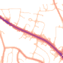 Daytime road noise heatmap for RH19 1QB