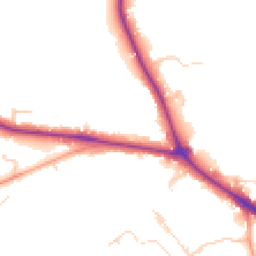 Daytime road noise heatmap for RH19 2SQ