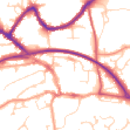 Daytime road noise heatmap for RH19 3BL